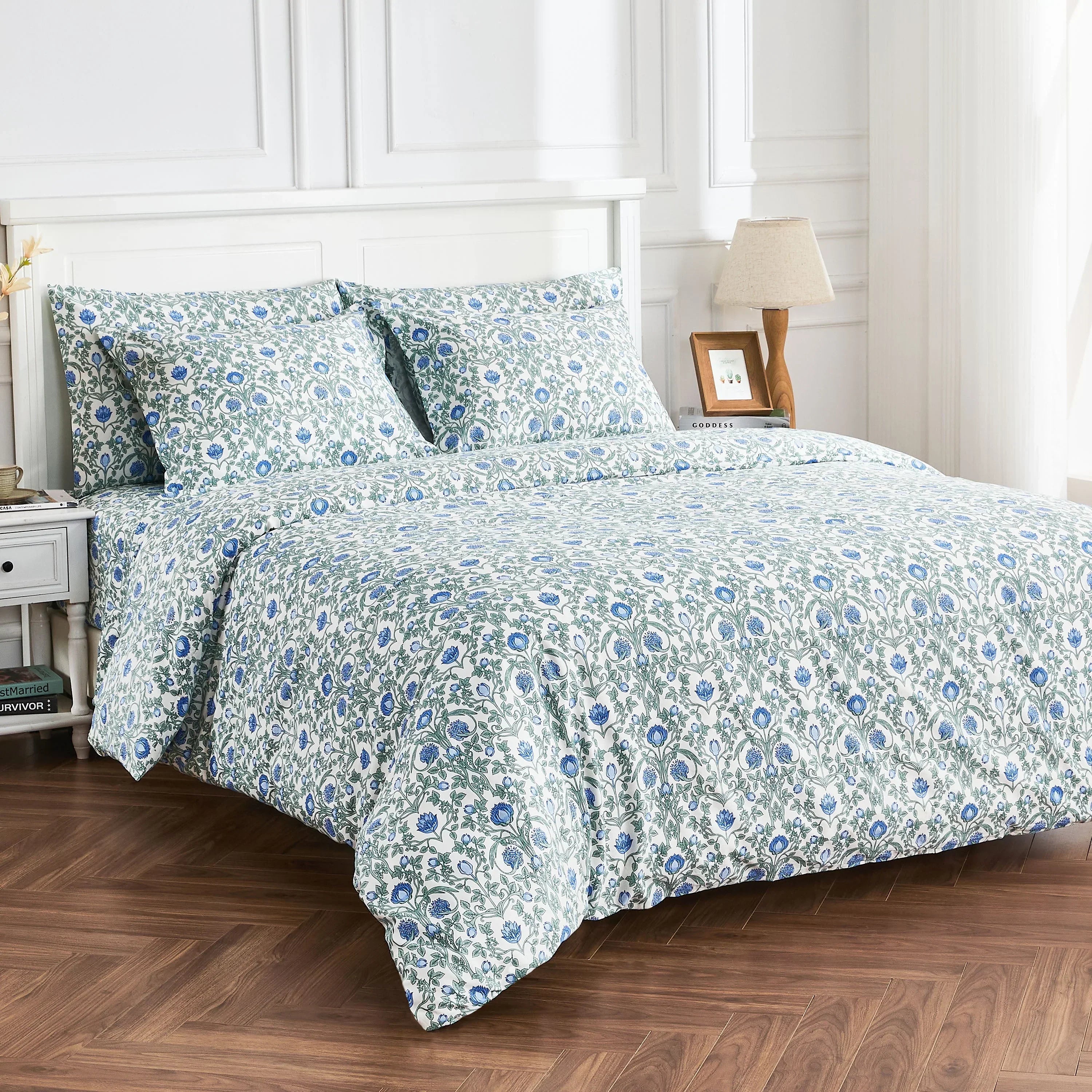 Arts & Crafts Floral Printed Duvet Set, alternate view - House Of Avana