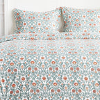 Arts & Crafts Floral Printed Duvet Set, back view - House Of Avana