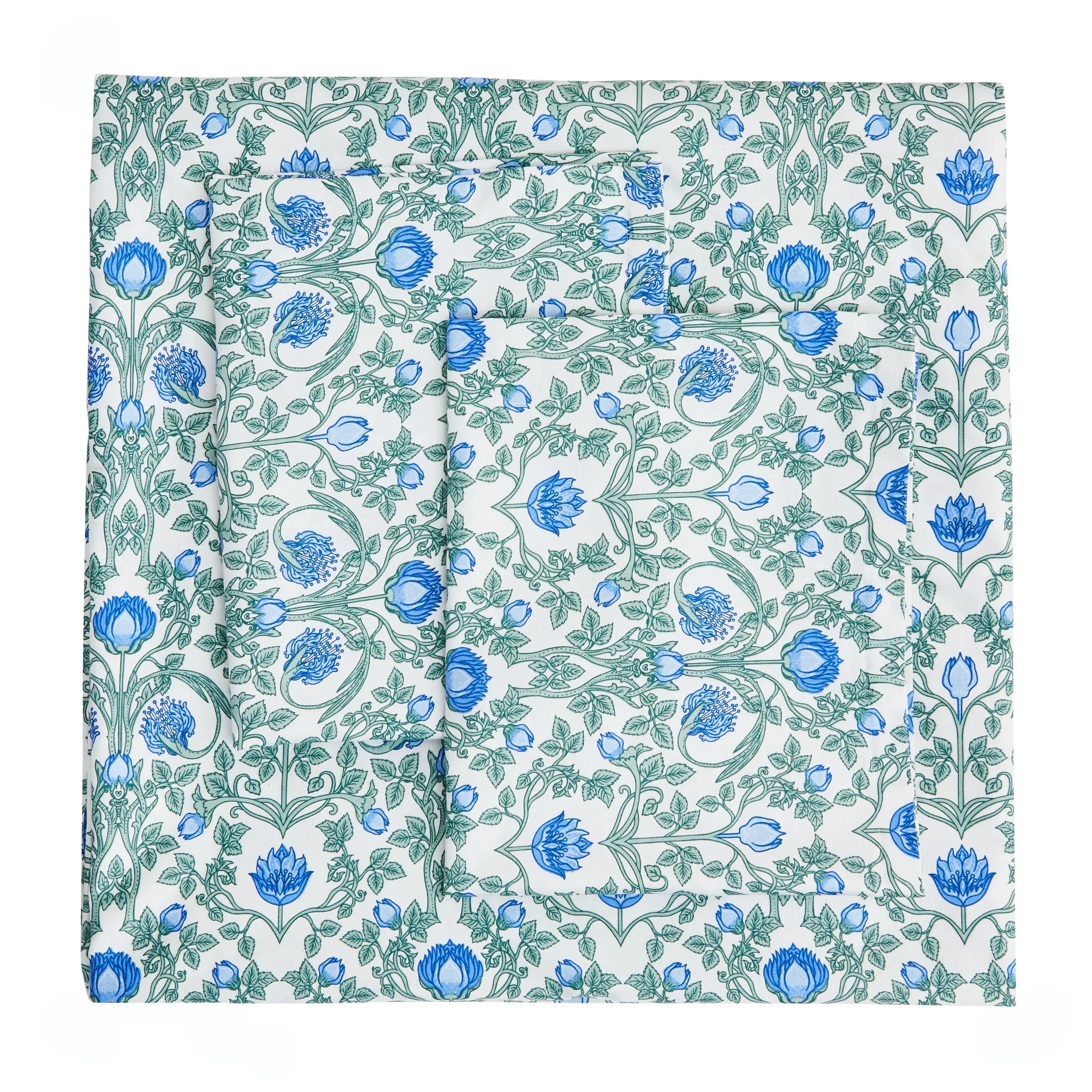 Arts & Crafts Floral Printed Duvet Set, side view - House Of Avana