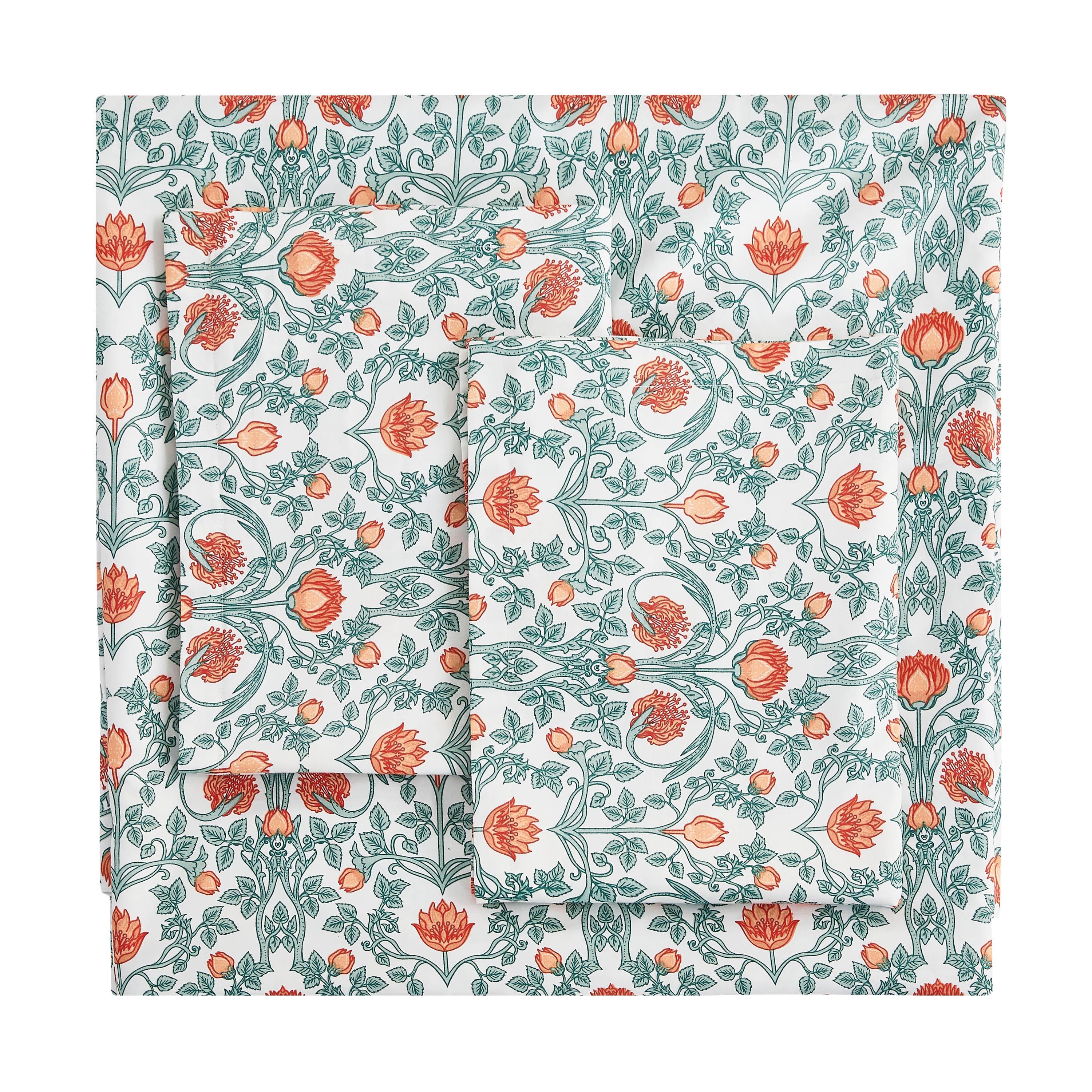 Arts & Crafts Floral Printed Duvet Set, detail shot - House Of Avana
