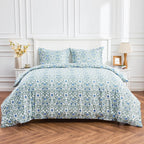 Arts & Crafts Floral Printed Duvet Set, angled view - House Of Avana