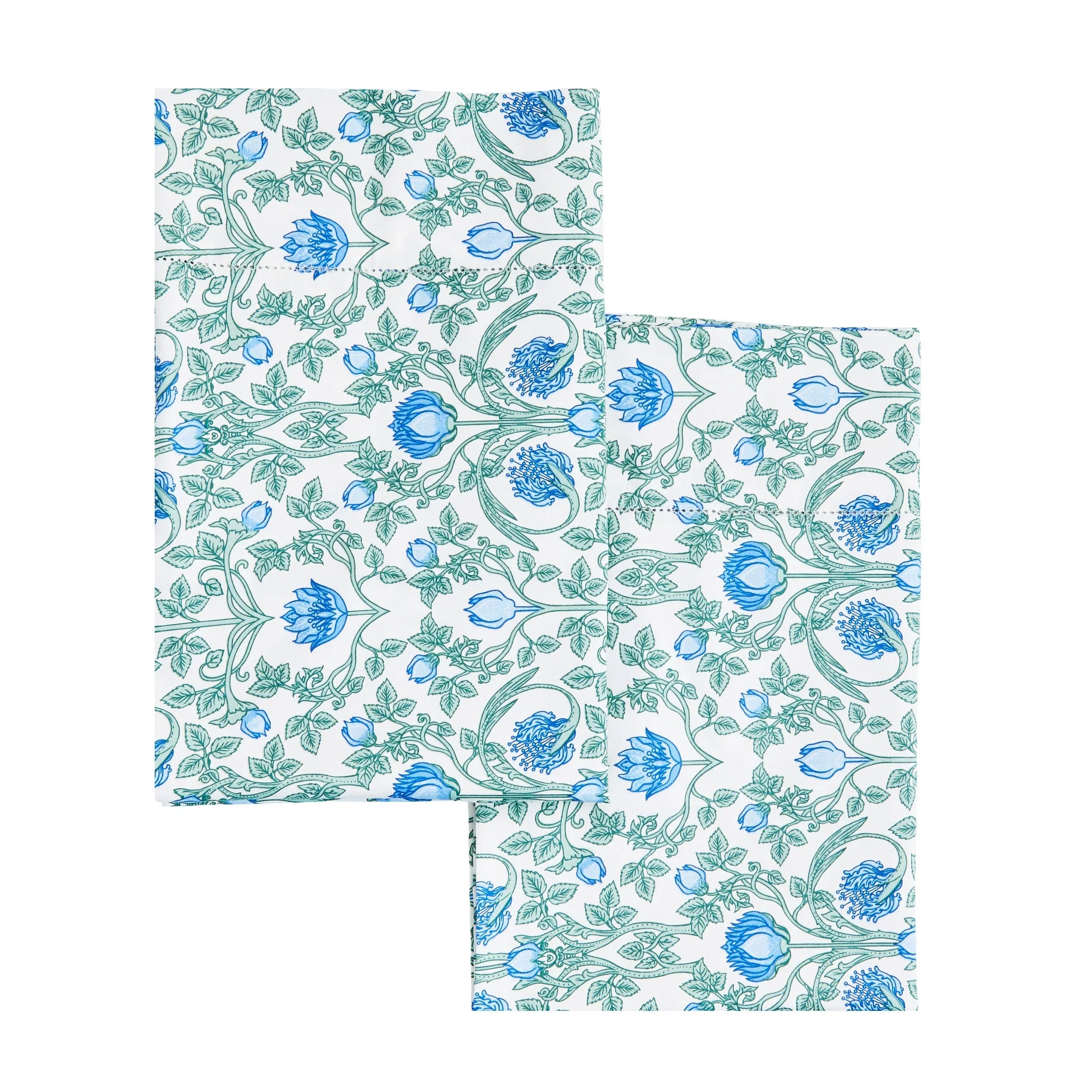 Arts & Crafts Floral Printed Pillowcase Pair, side view - House Of Avana