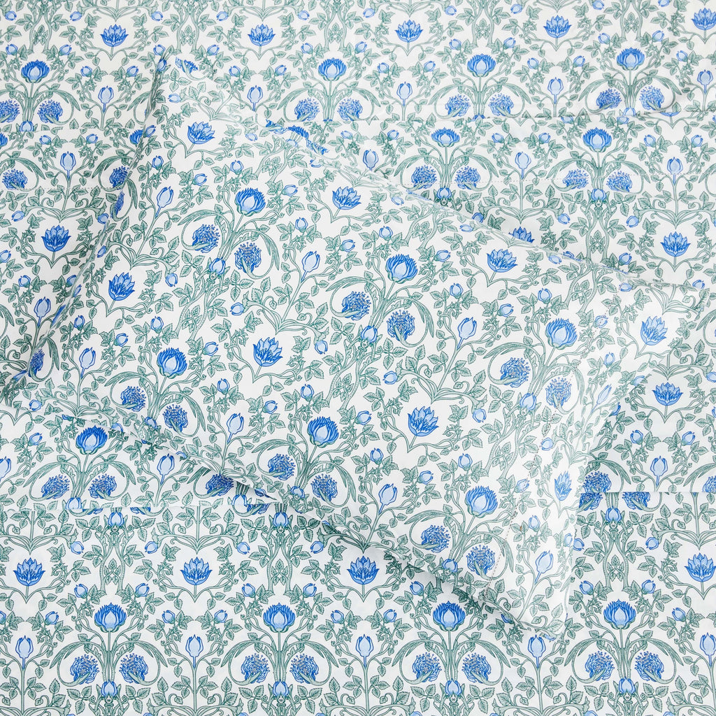 Arts & Crafts Floral Printed Pillowcase Pair, lifestyle image - House Of Avana