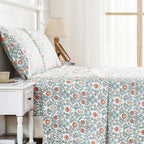 Arts & Crafts Floral Printed Pillowcase Pair, angled view - House Of Avana