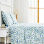 Arts & Crafts Floral Printed Pillowcase Pair, angled view - House Of Avana
