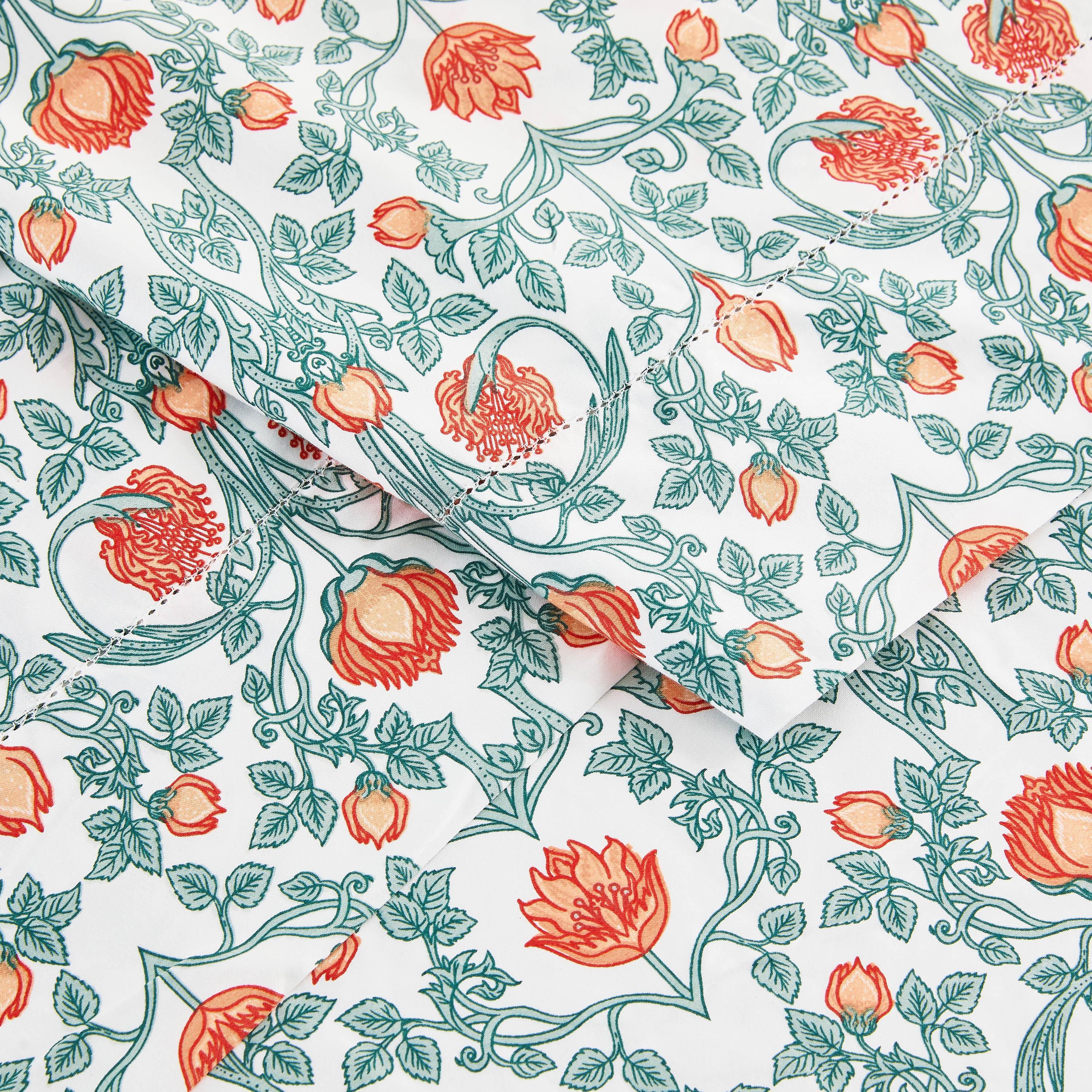 Arts & Crafts Floral Printed Sheet Set, lifestyle image - House Of Avana