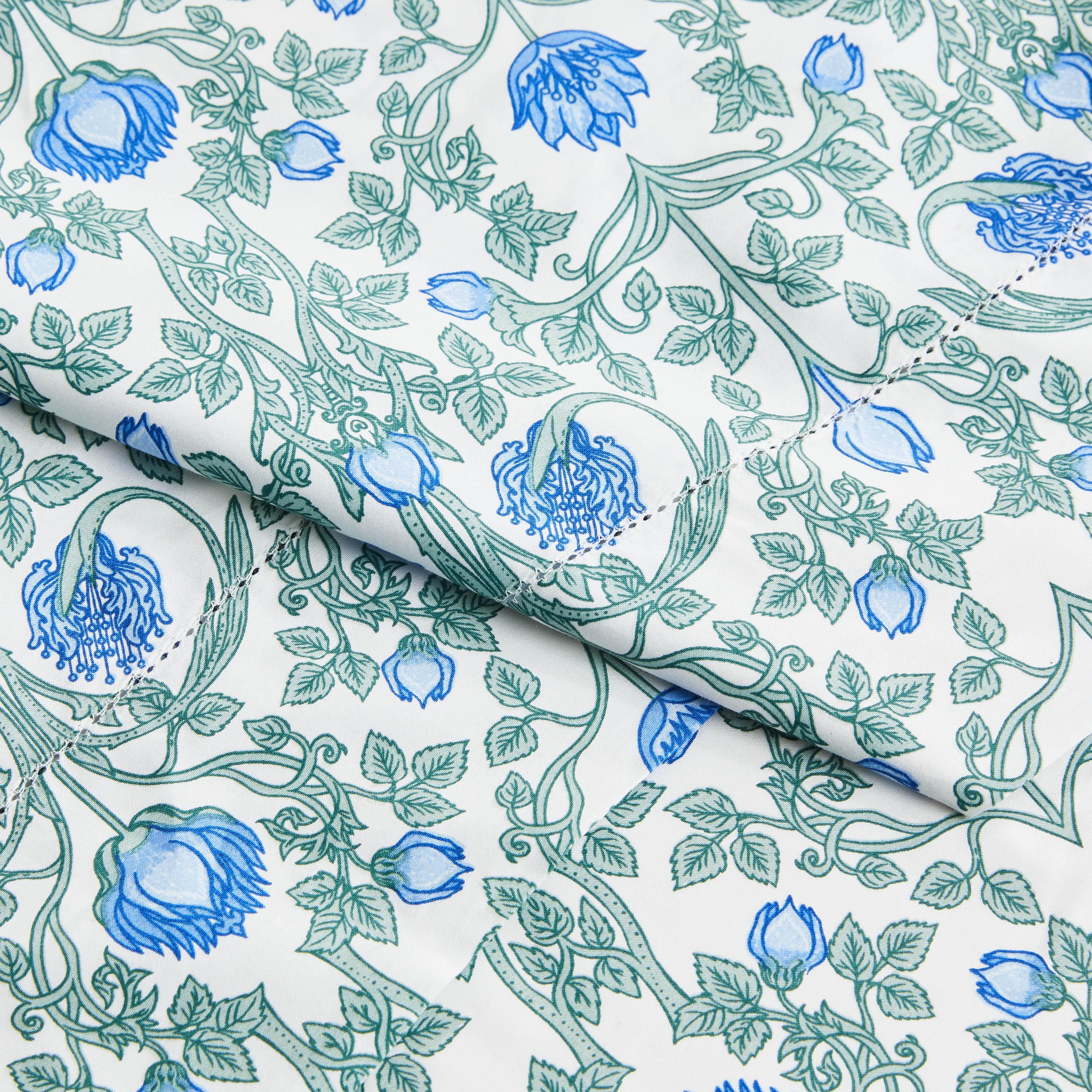 Arts & Crafts Floral Printed Sheet Set, top view - House Of Avana