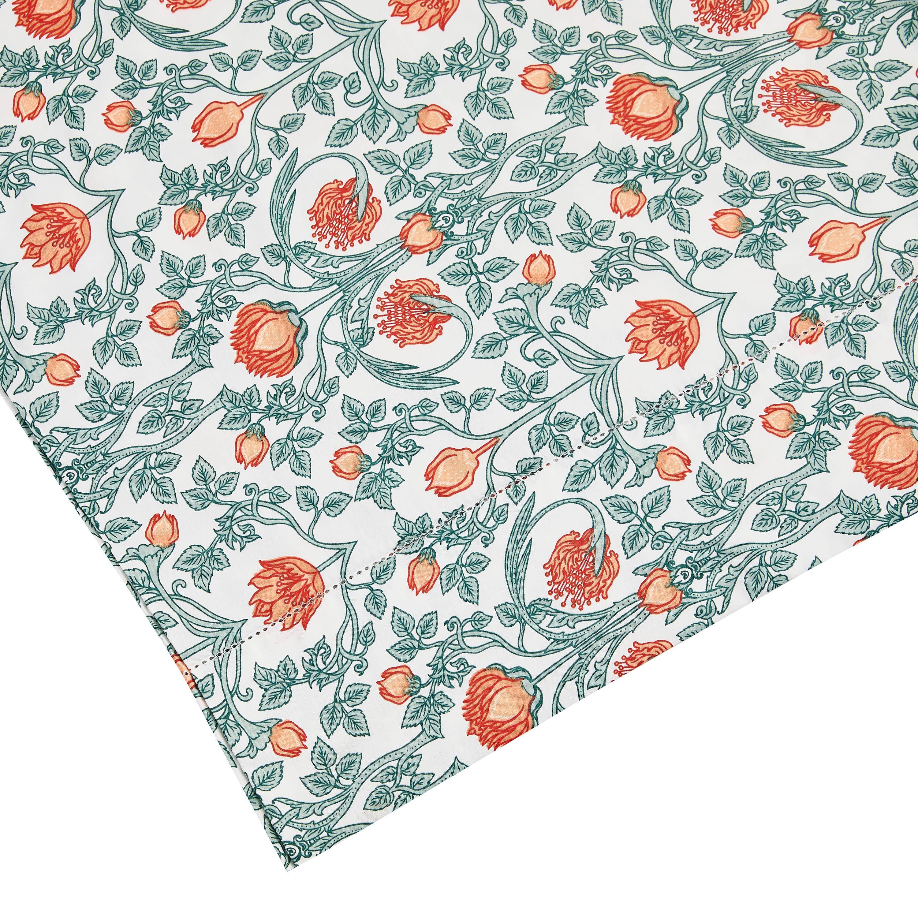 Arts & Crafts Floral Printed Sheet Set, angled view - House Of Avana