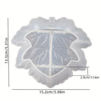 Ash Tray - Large Maple Leaf Wooden, back view - House Of Avana