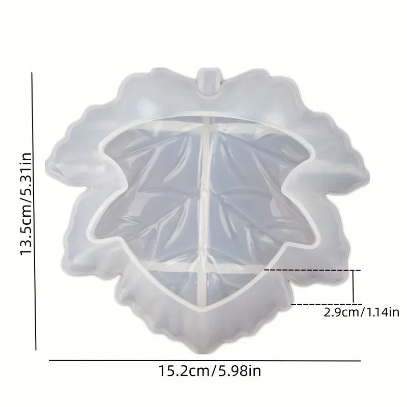 Ash Tray - Large Maple Leaf Wooden, back view - House Of Avana