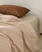 Ava Vintage Striped Cotton Bedding Set / Beige Striped Ever Lasting