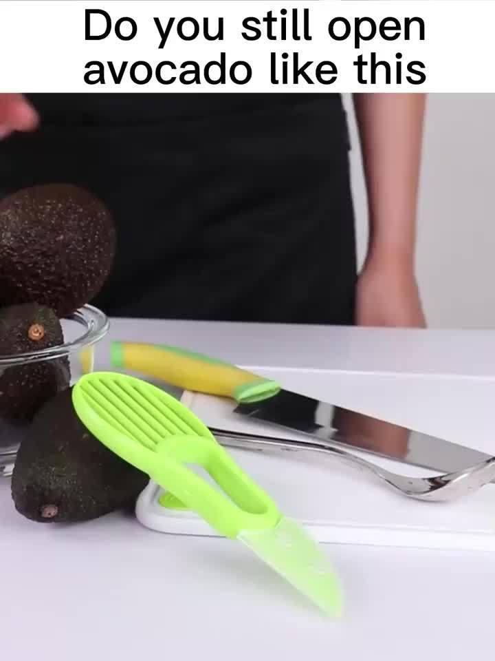 Avocado Peeler - 3-in-1 Plastic, angled view - House Of Avana