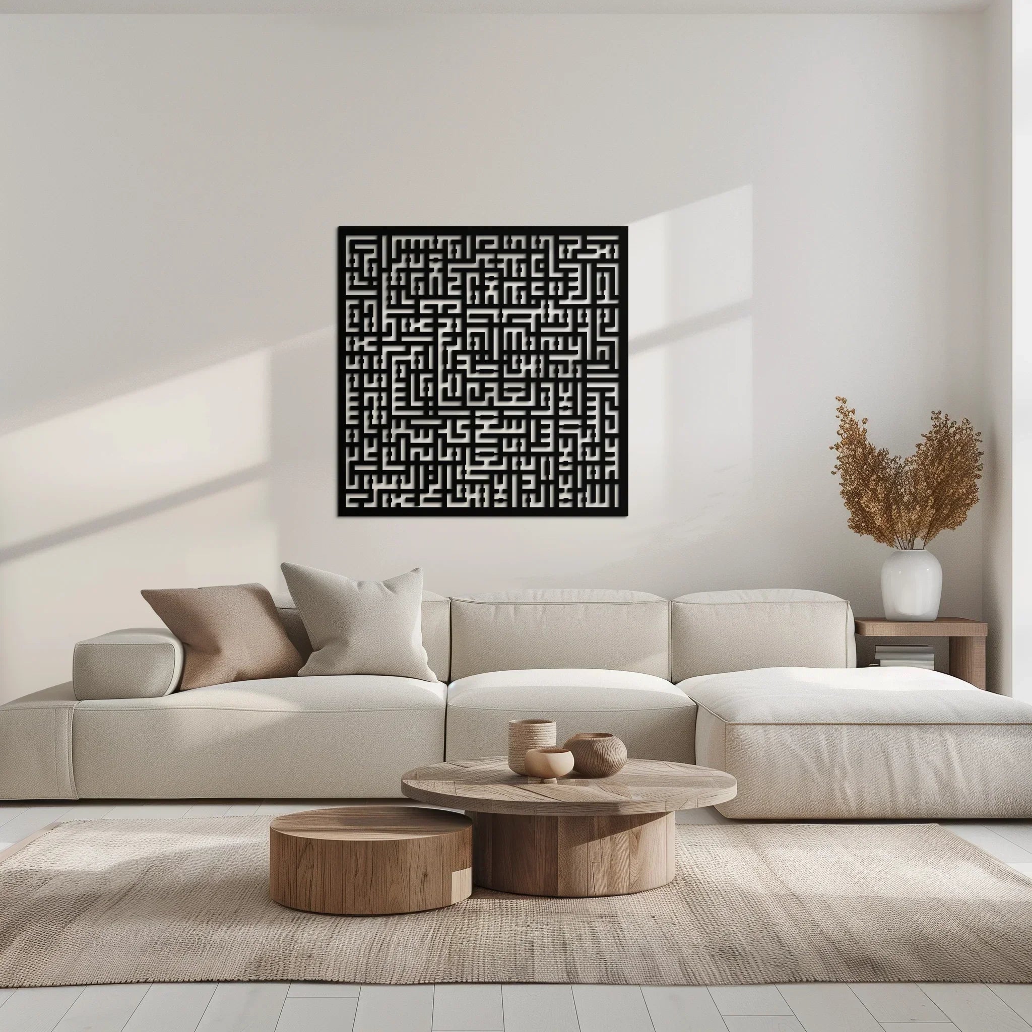 Ayat Al-kursi Kufi Metal Wall Art - Elegant Islamic Design - Kaf236, top view - House Of Avana
