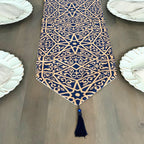 Ayyubid Pattern Table Runner Tea + Linen