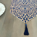 Ayyubid Pattern Table Runner, back view - House Of Avana