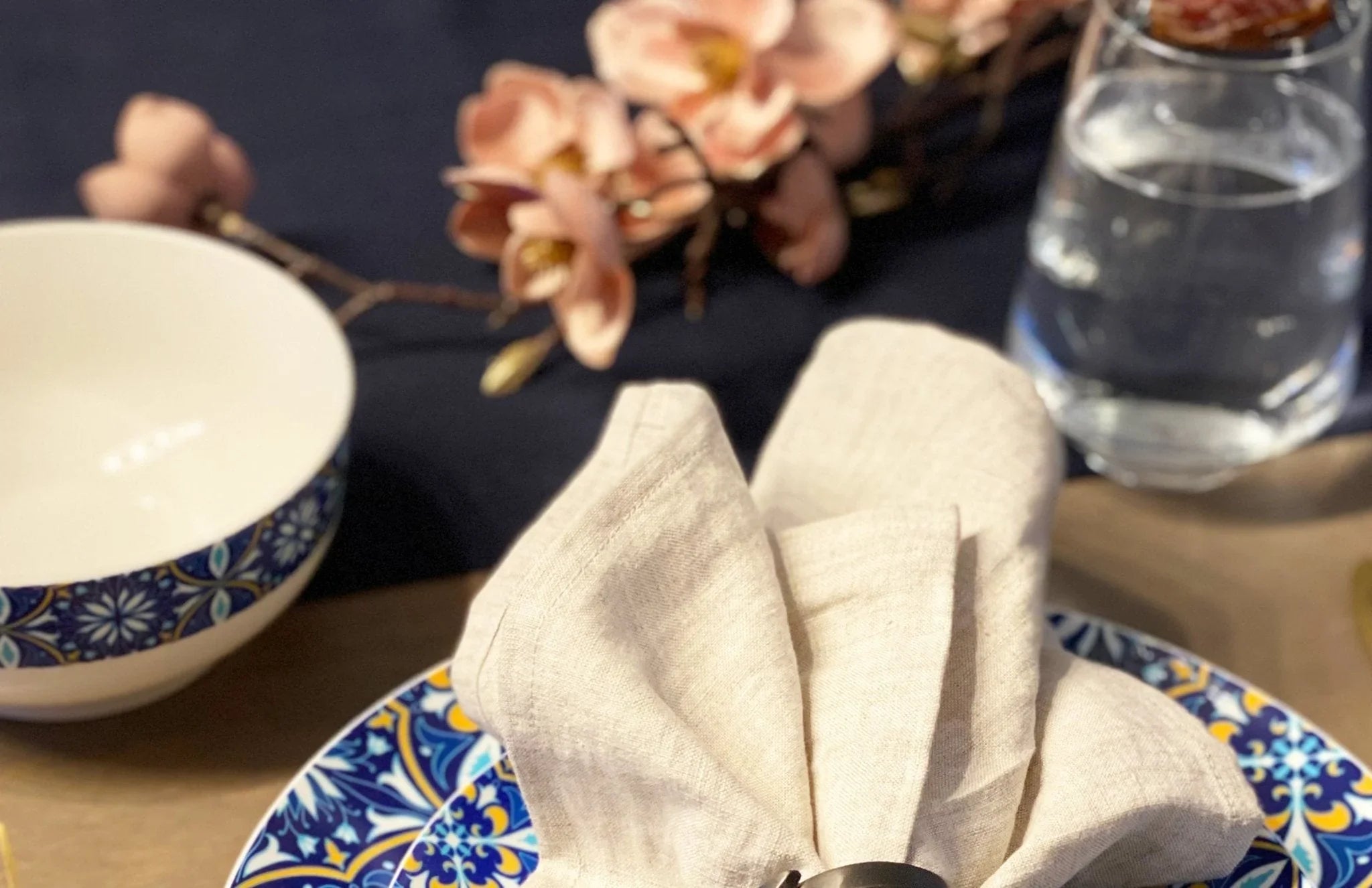 Azul Bone China Dinnerware Set, side view - House Of Avana
