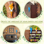 A Pair Simulation Parrot Wall Decoration, 12 Inch Lifelike Outdoor Golden Parrot Sculpture, Tropical Realistic Green And Red Parrot Bird Decoration, Used for Courtyard Gardens, Lawns, Trees, Walls House Of Avana