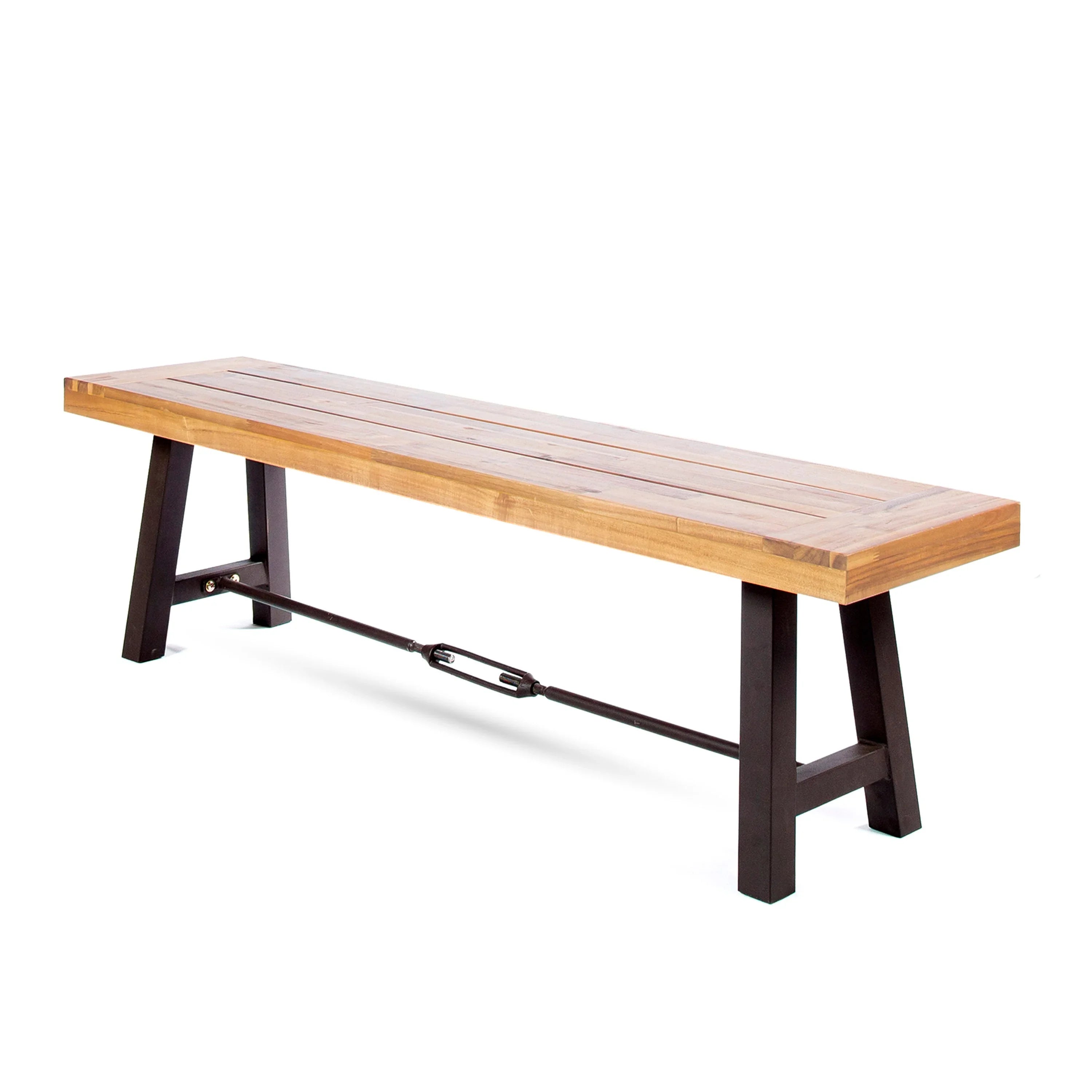 Acacia Wood Outdoor Dining Bench, Patio Backless Bench Streamdale Furniture