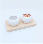 Dipping & Spice Wooden and Ceramic Bowl Pair Kanju Interiors