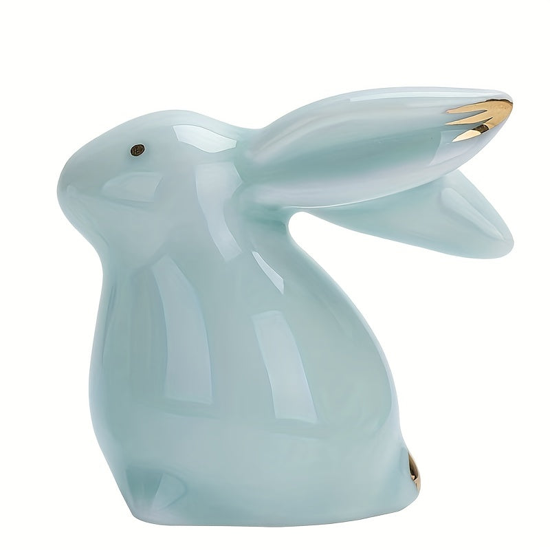 Bunny Figurine - Ceramic White Pair