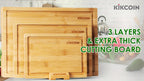 4pcs Oversized Bamboo Cutting Board, Equipped With Cutting Board Rack, Kitchen Gadgets, Juice Groove, Knife Friendly, Invisible Handle, Multifunctional Board, The Best Gift For Family, Friends And Relative. Mother'S Day.Fathe House Of Avana