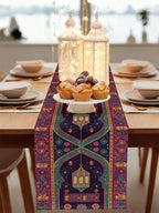 Table Runner - Vintage Polyester Ramadan Lantern