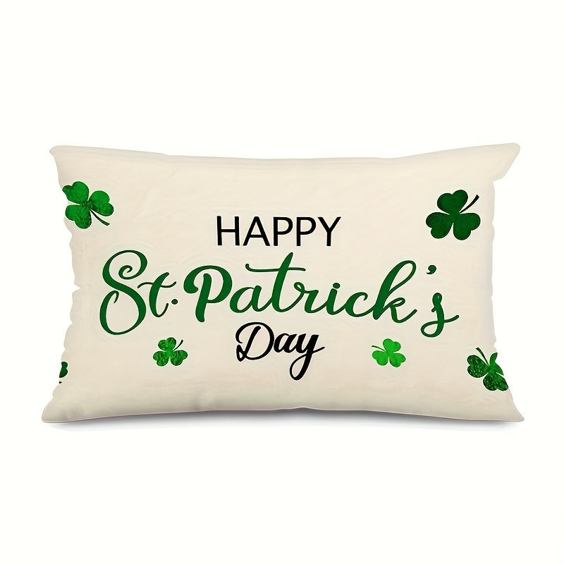 Throw Pillow - Linen Happy St Patricks Day Clover