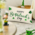 Throw Pillow - Linen Happy St Patricks Day Clover