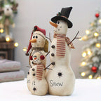 1pc 3-Snowman Family Set-Like Doll Christmas Decoration - Small Stacked Snowmen Figures with "Let It Snow" Label-Like Tags, Durable Non-Toxic Material for /Outdoor Tabletop, Window Sill & Holiday Party Gift (-Free Assembly House Of Avana