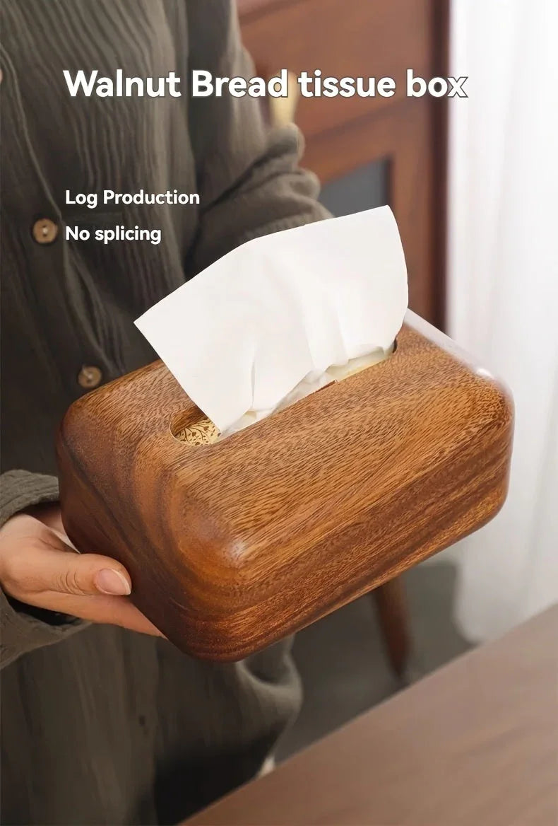 Handmade Bamboo Tissue Box Cover with Vintage Design - Solid Wood Storage Holder for Home Decor, Jewelry & Office Supplies, Decorative Storage Box, Natural Wood Finish House Of Avana