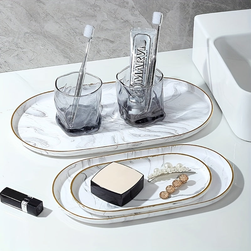 Vanity Tray - Non-Slip Marble Large