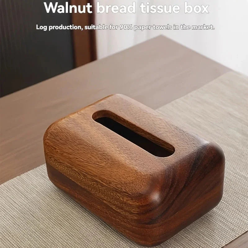 Handmade Bamboo Tissue Box Cover with Vintage Design - Solid Wood Storage Holder for Home Decor, Jewelry & Office Supplies, Decorative Storage Box, Natural Wood Finish House Of Avana