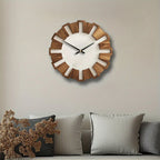 [Artistic Wooden Wall Clock] Artistic Silent Decorative Wooden Round Wall Clock | Battery Operated, Vintage Home Decor for Kitchen, Living Room, Bedroom, Office - 14, 16, 18 Inch House Of Avana