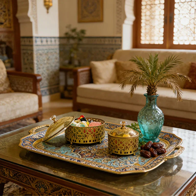 Ramadan Candy Jar - Golden Islamic Style