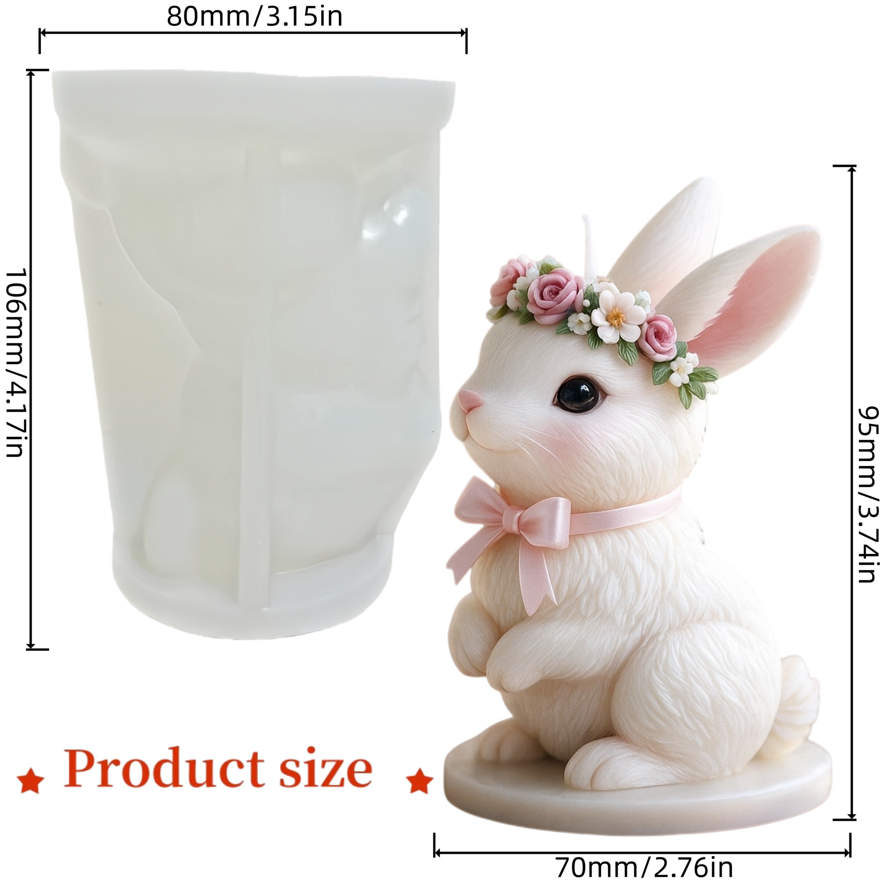 Candle Mold - Reusable Silicone Bunny