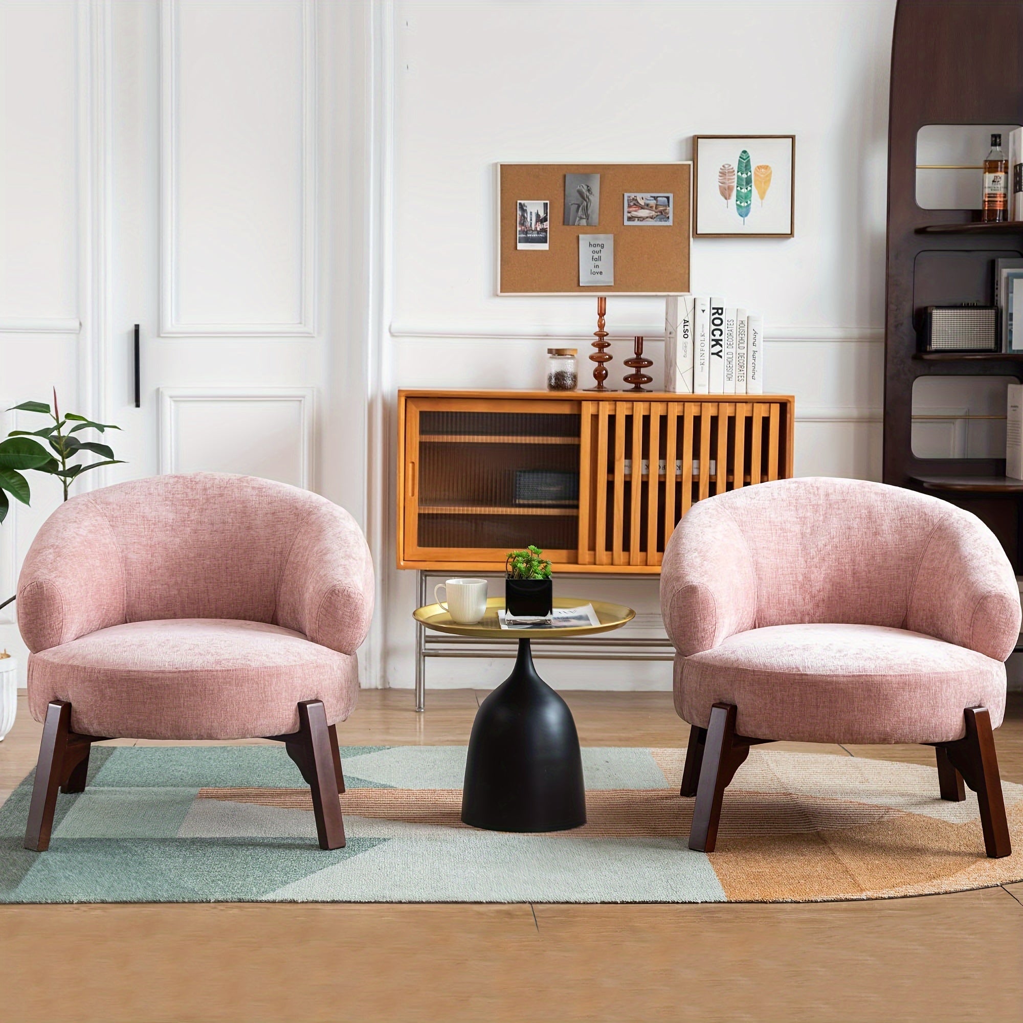 DYHOME 1pc Mid-Century Retro Modern Upholstered Lounge Chair Fabric Accent Chair Sturdy Wooden Frame Armchair, Living Room Bedroom Decoration House Of Avana