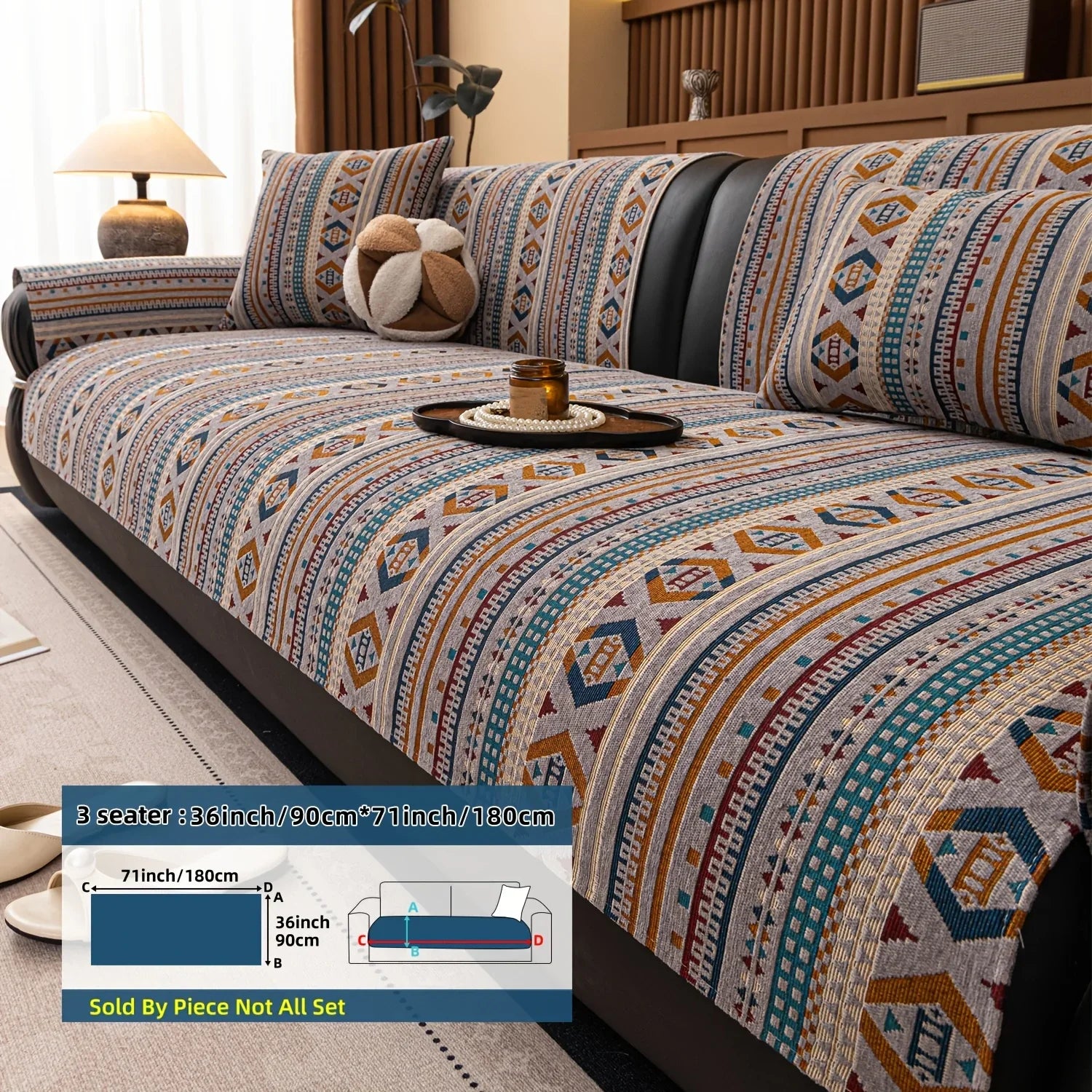 Sofa Cushion - Non-slip Chenille Geometric Multi-size