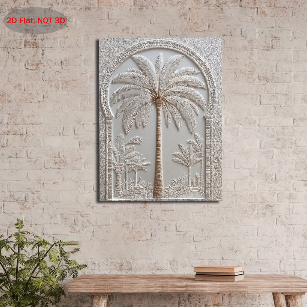 Wall Art - Vintage White Wood Palm Tree