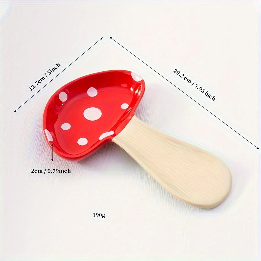 Spoon Rest - Ceramic Mushroom Shape