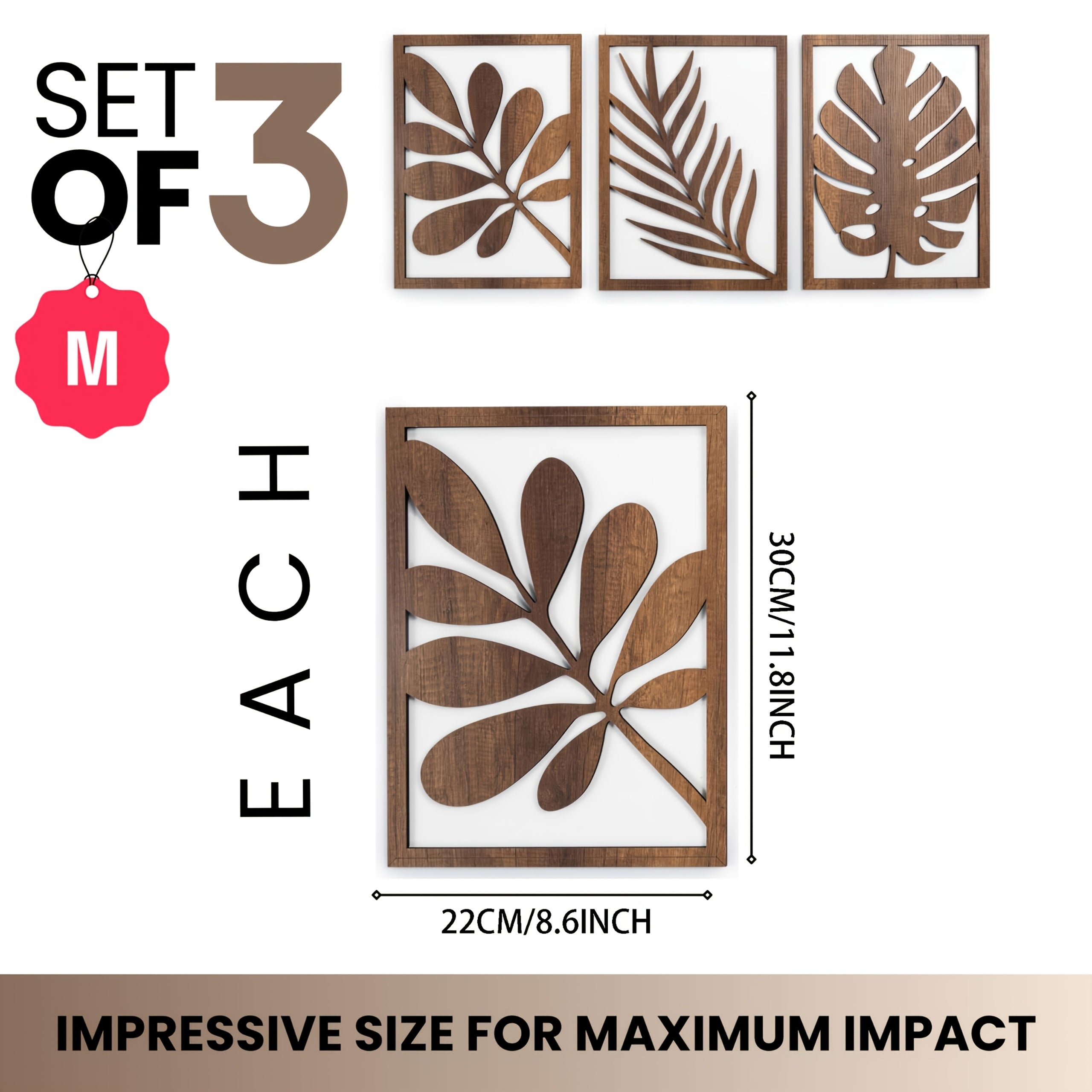 Wall Sculpture - Rustic Walnut Wood Large