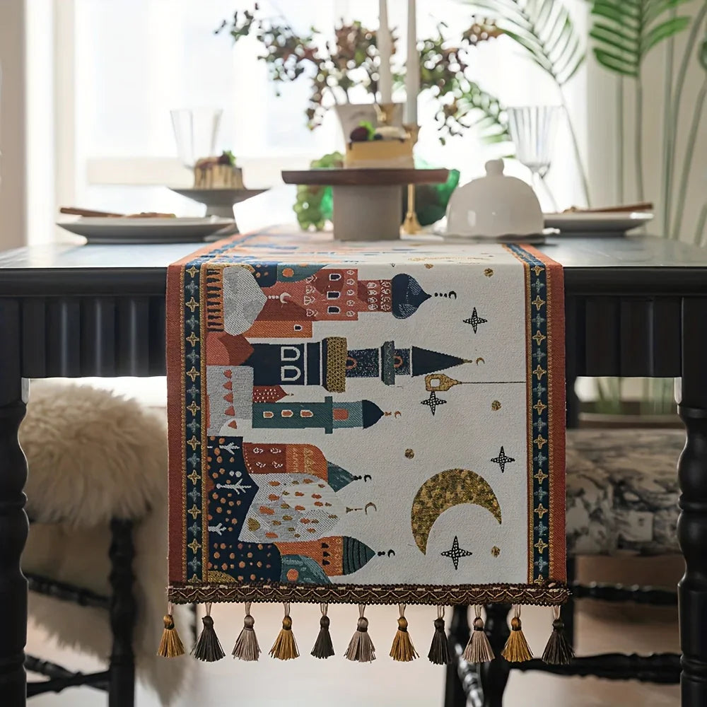 Table Runner - Decorative Polyester Star Moon