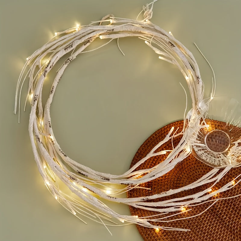 6ft Pre-Lit Birch Garland with 48 Warm White LEDs - Battery- Indoor/Outdoor Christmas Decoration with Remote Control & Timer, Realistic Branches with Fake Snow & Leaves, Durable Plastic for Fireplace Mantel, Table Centerpiece House Of Avana