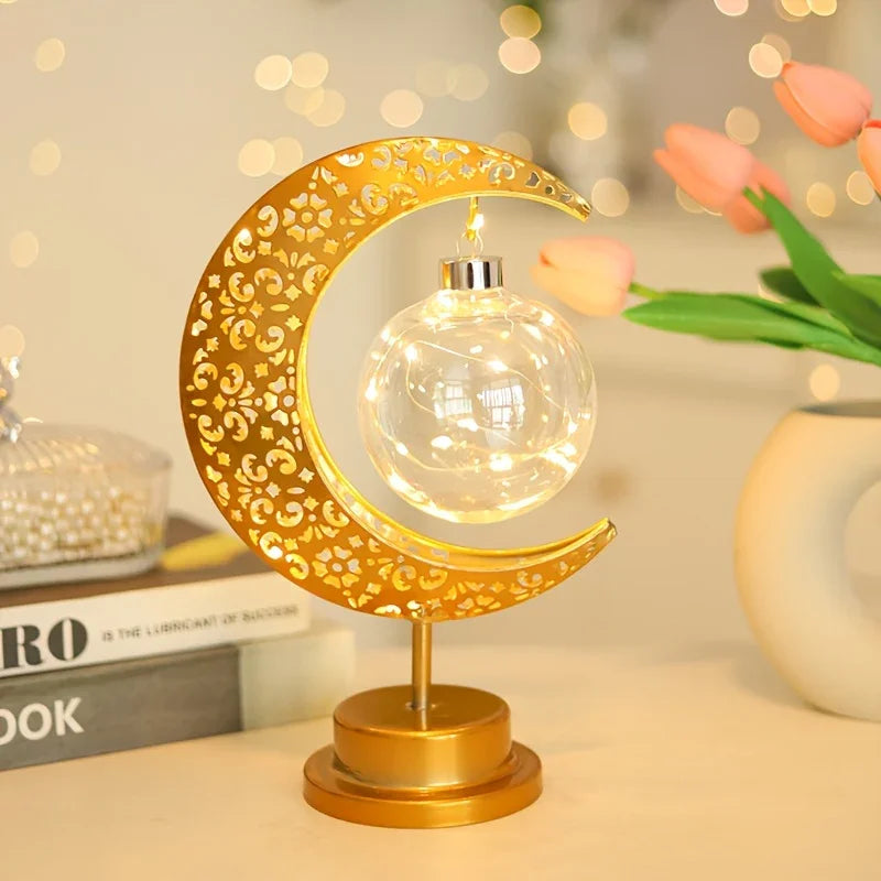 Night Light - Golden Crescent Moon LED