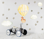 Baby Animal Inside Hot Air Balloon - Fabric Nursery Wall Art Decals, alternate view - House Of Avana