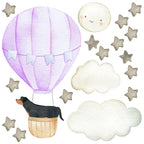 Baby Animal Inside Hot Air Balloon - Fabric Nursery Wall Art Decals, alternate view - House Of Avana