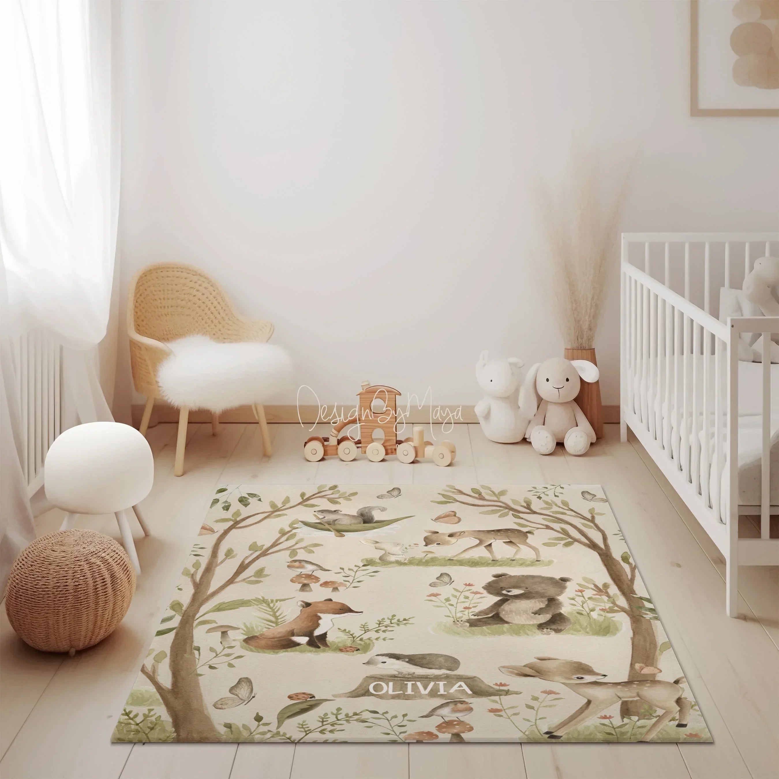 Baby Animals Abc Rug / World Map Area Rug, top view - House Of Avana
