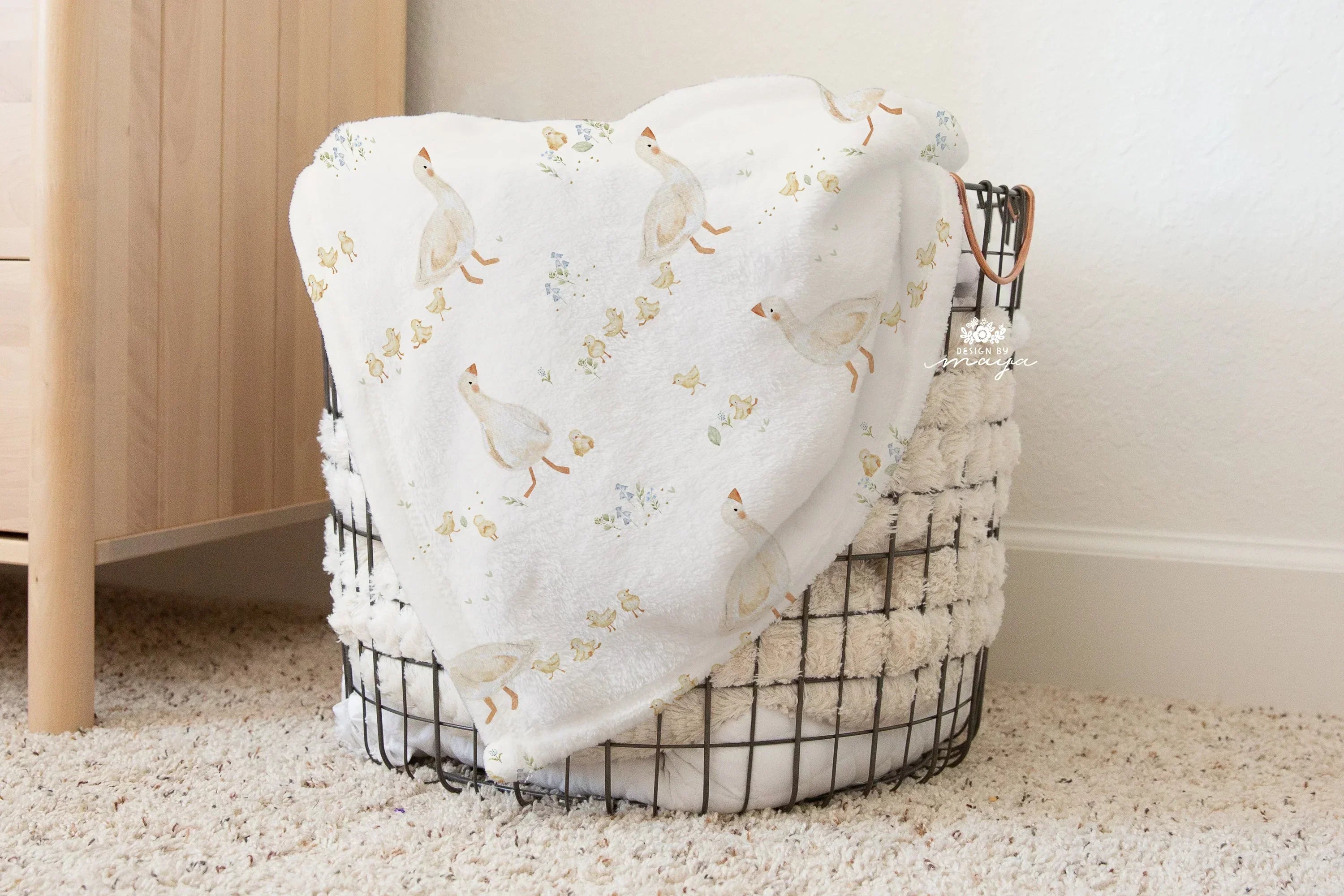 Baby Animals Ducks and Chicks - Vintage Baby Blanket, front view - House Of Avana