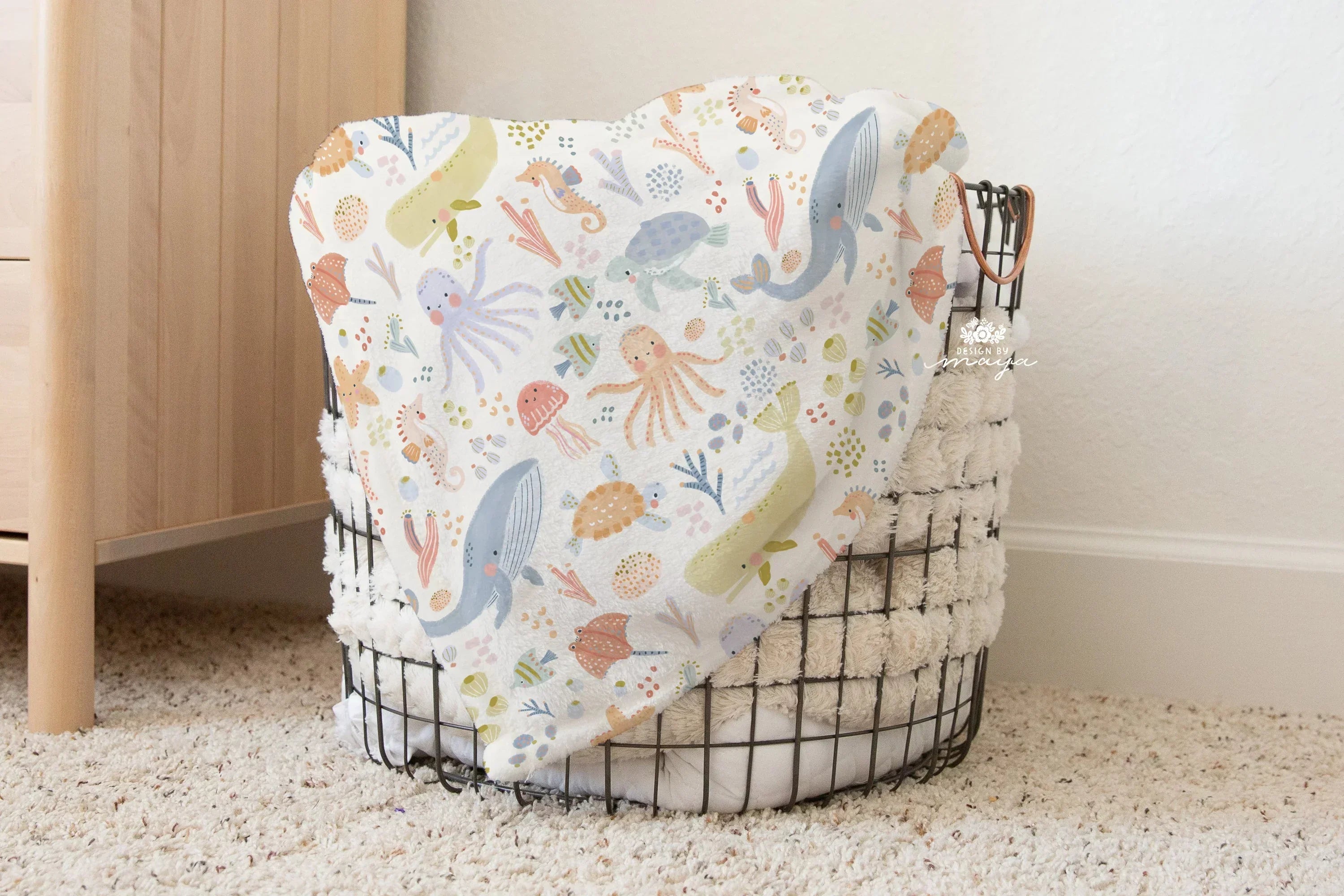 Baby Animals Ducks and Chicks - Vintage Baby Blanket, side view - House Of Avana