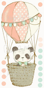 Baby Animals Inside Hot Air Balloons - Fabric Nursery Wall Art Decals, side view - House Of Avana
