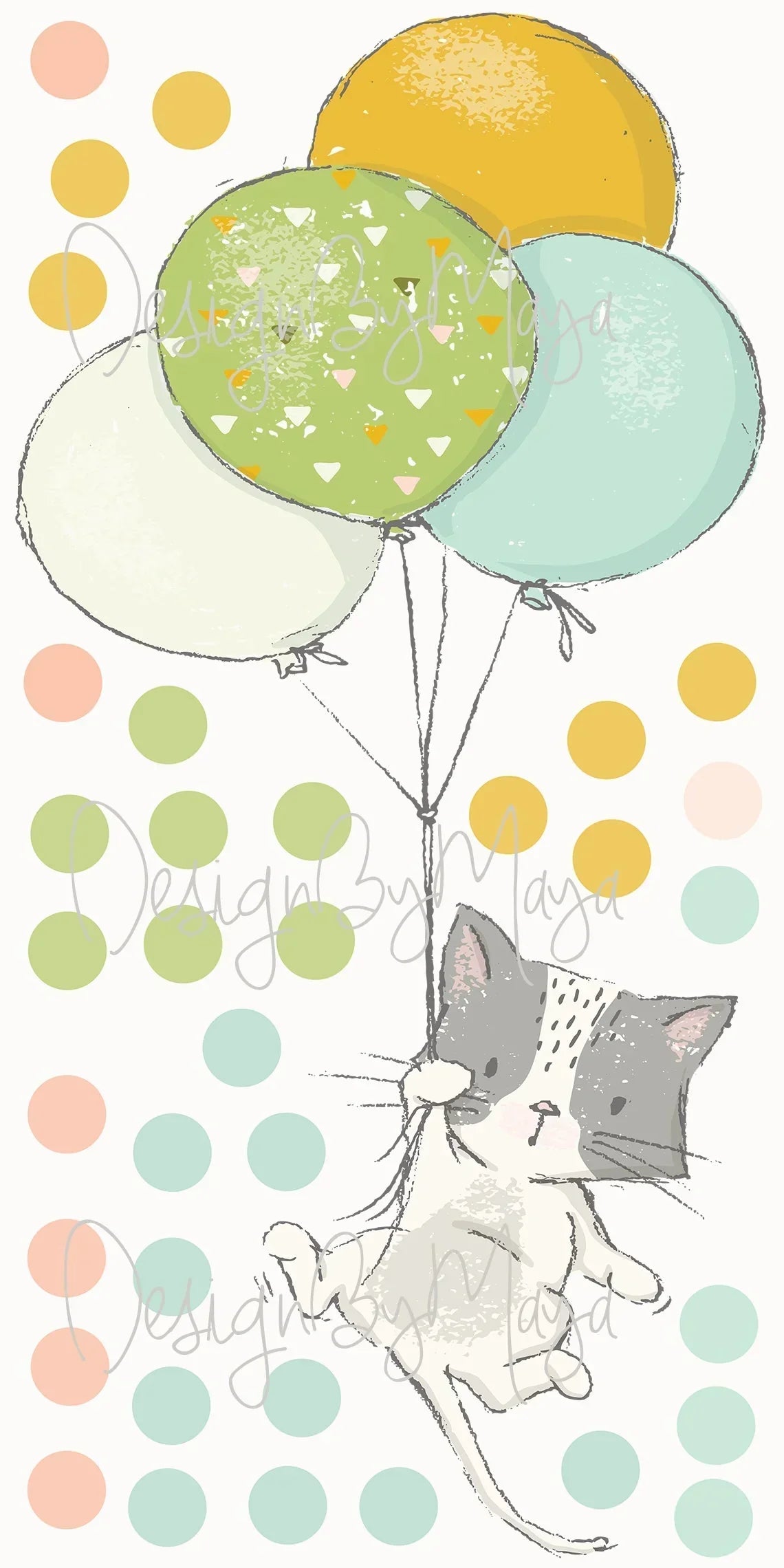 Baby Animals Inside Hot Air Balloons - Fabric Nursery Wall Art Decals, lifestyle image - House Of Avana